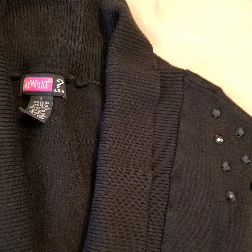 Black jeweled open cardigan - large - Picture 4 of 4